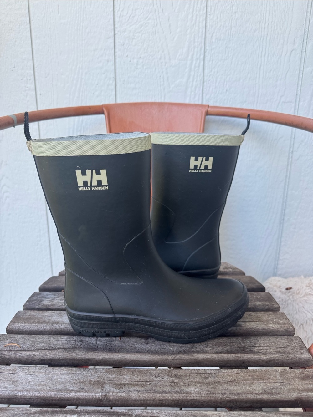 Helly Hansen Black Rubber Waterproof Mid-Calf Rain Boots